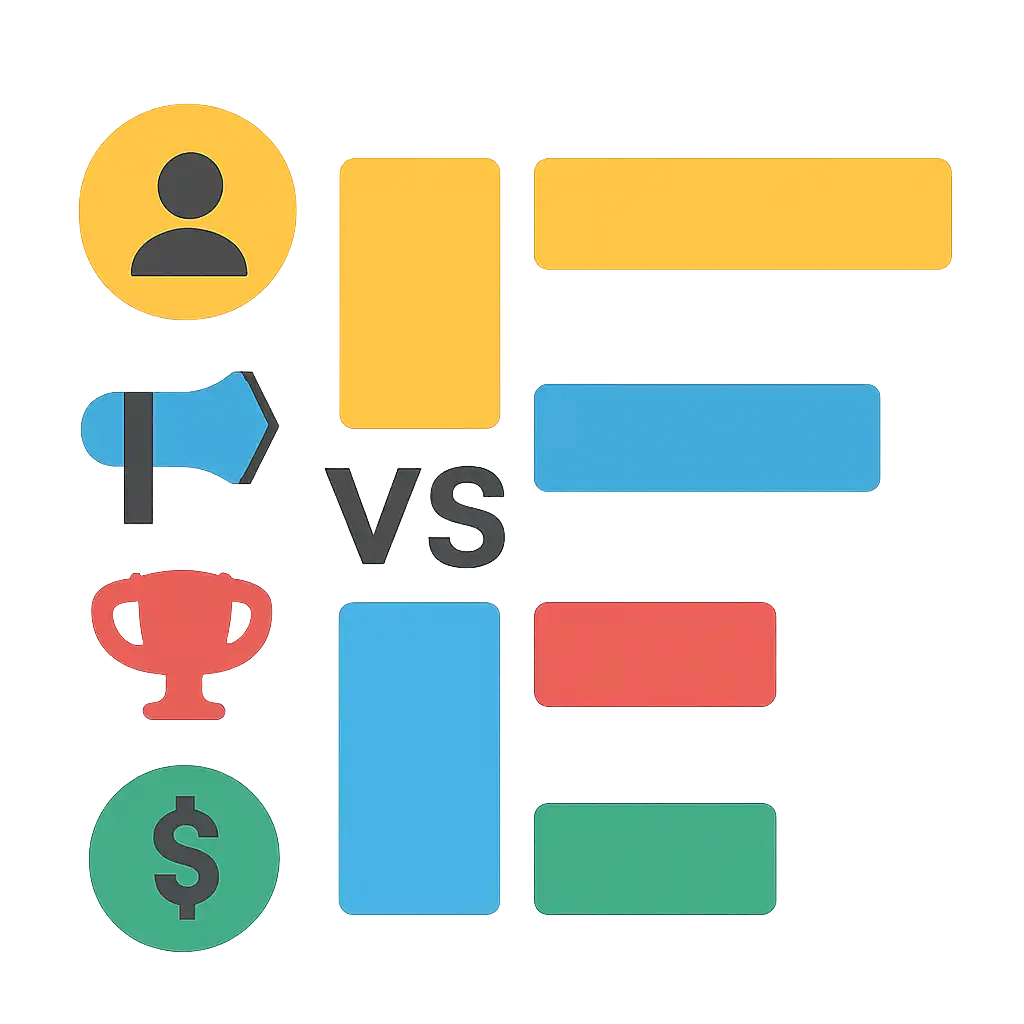 Infographic comparing options using coloured bars and, 10cric