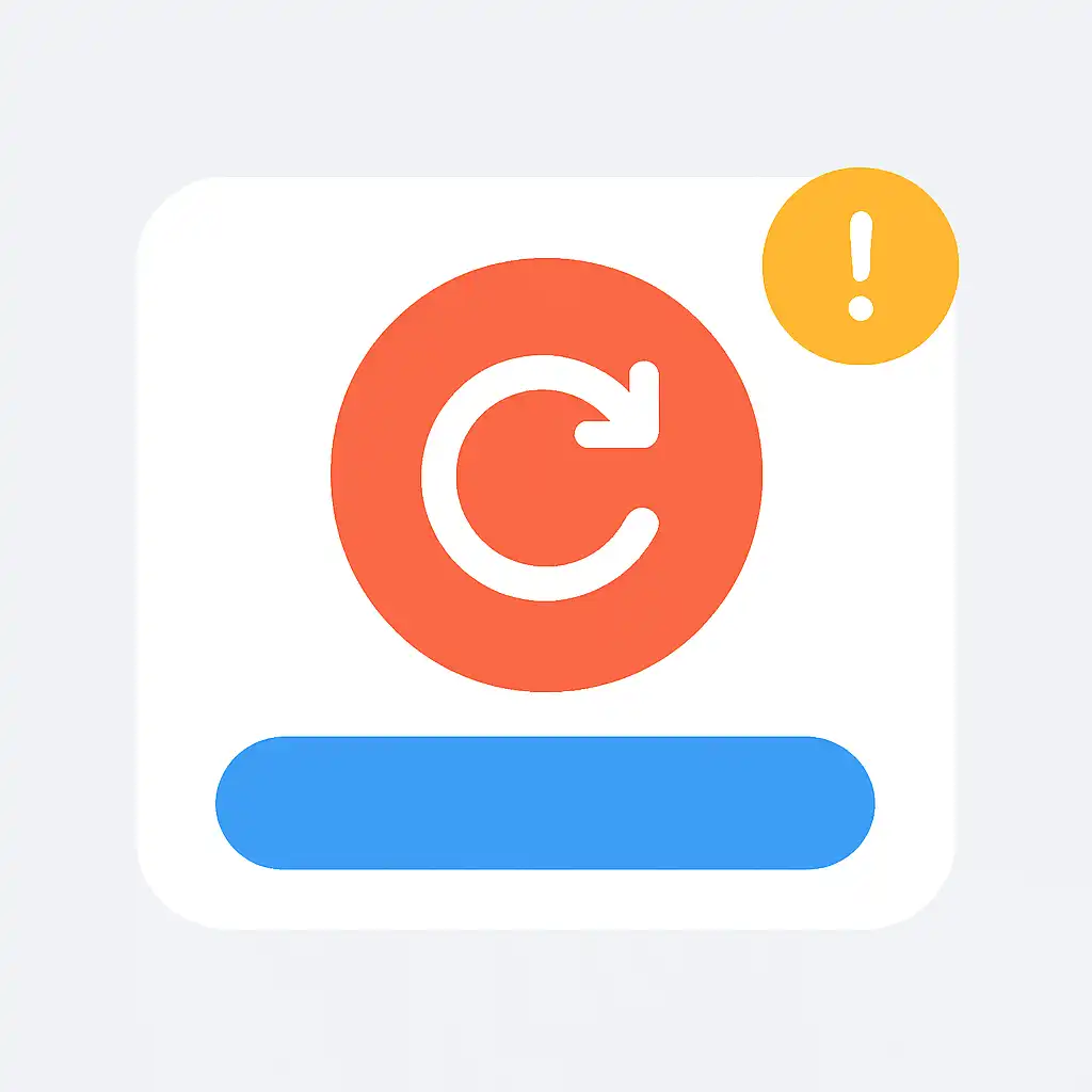 Close-up of button or form field for app update problems, 10cric