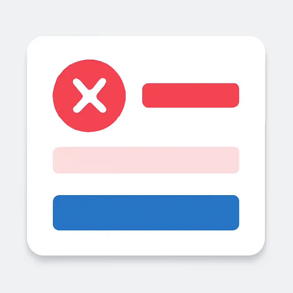 Close-up of button or form field for failed transactions, 10cric